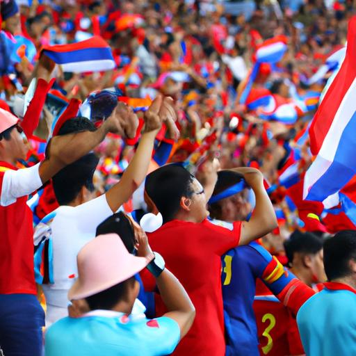 Các cổ động viên của đội tuyển bóng đá Campuchia cổ vũ tại Asian Cup