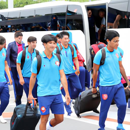 Đội tuyển bóng đá Campuchia đến địa điểm tổ chức Asian Cup