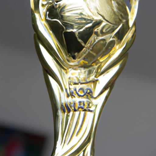 Một tấm chụp gần của chiếc cúp World Cup.