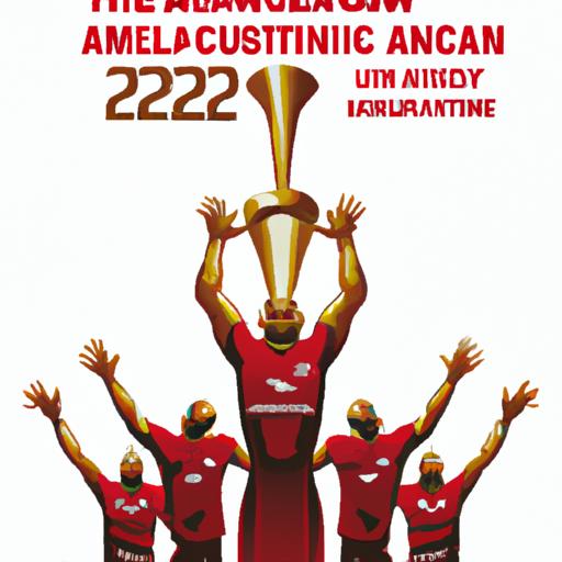 Hình ảnh chiếc cúp Asian Cup 2023 được đội vô địch nâng lên.