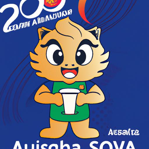 Hình ảnh của áp phích chính thức cho giải đấu Asian Cup 2023 với hình ảnh các nhân vật mặc trang phục của giải đấu.