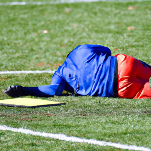 Cầu thủ ngã sấp mặt trên sân trong trận đấu