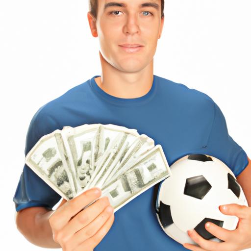 Cầu thủ cầm một chồng tiền