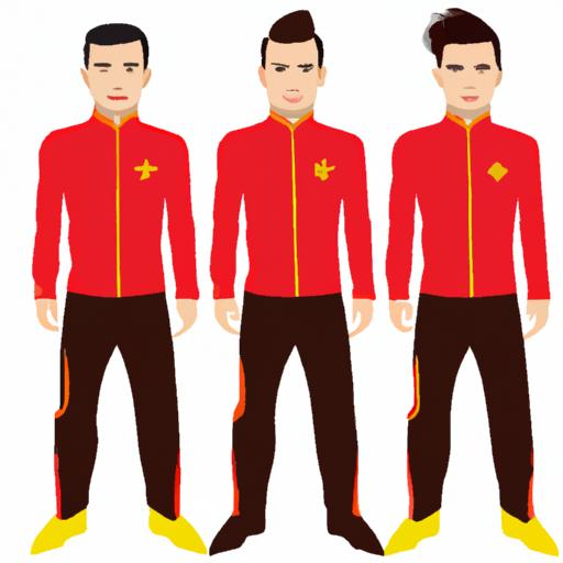 Đội bóng cầu thủ Việt Nam trông lịch lãm và thời trang trong trang phục đội nhóm.