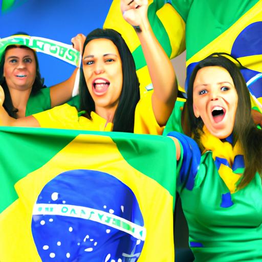 Hình ảnh các fan bóng đá Brazil cổ vũ cho đội tuyển của họ trong một trận đấu