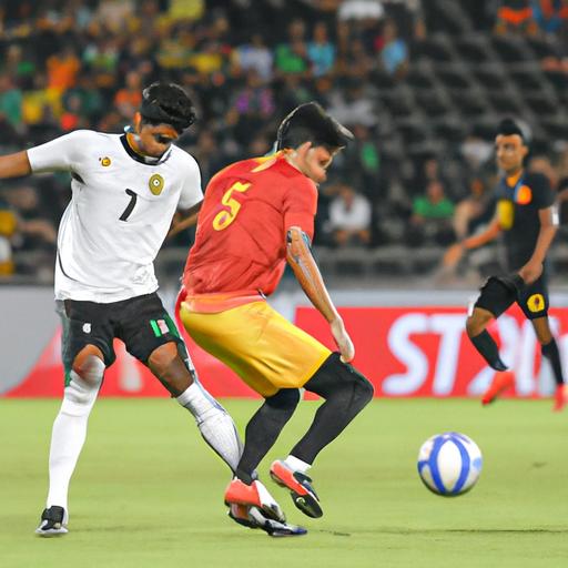 Hình ảnh của trận đấu giữa hai đội tuyển quốc gia trong giải đấu Asian Cup 2023.