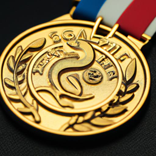 Một tấm huy chương vàng với logo của Seagame được chụp cận cảnh.