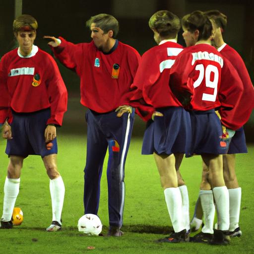 Johan Cruyff chỉ đạo các cầu thủ trong trận đấu.