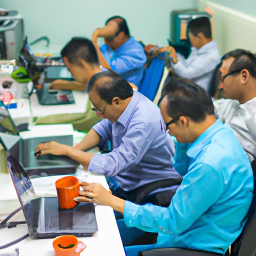 Một nhóm các chuyên gia IT đang làm việc trên một dự án với gói lương cao tại Việt Nam.