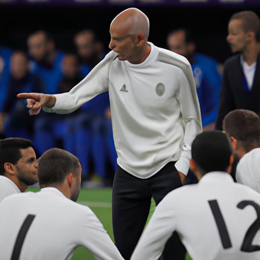 Zinedine Zidane chỉ đạo các cầu thủ trong trận đấu